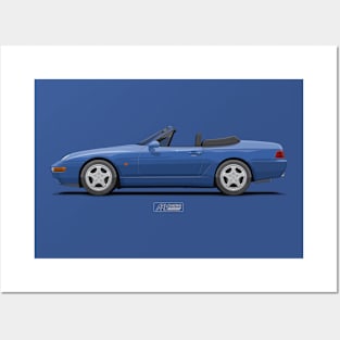 968 Cabriolet Maritime Blue Posters and Art